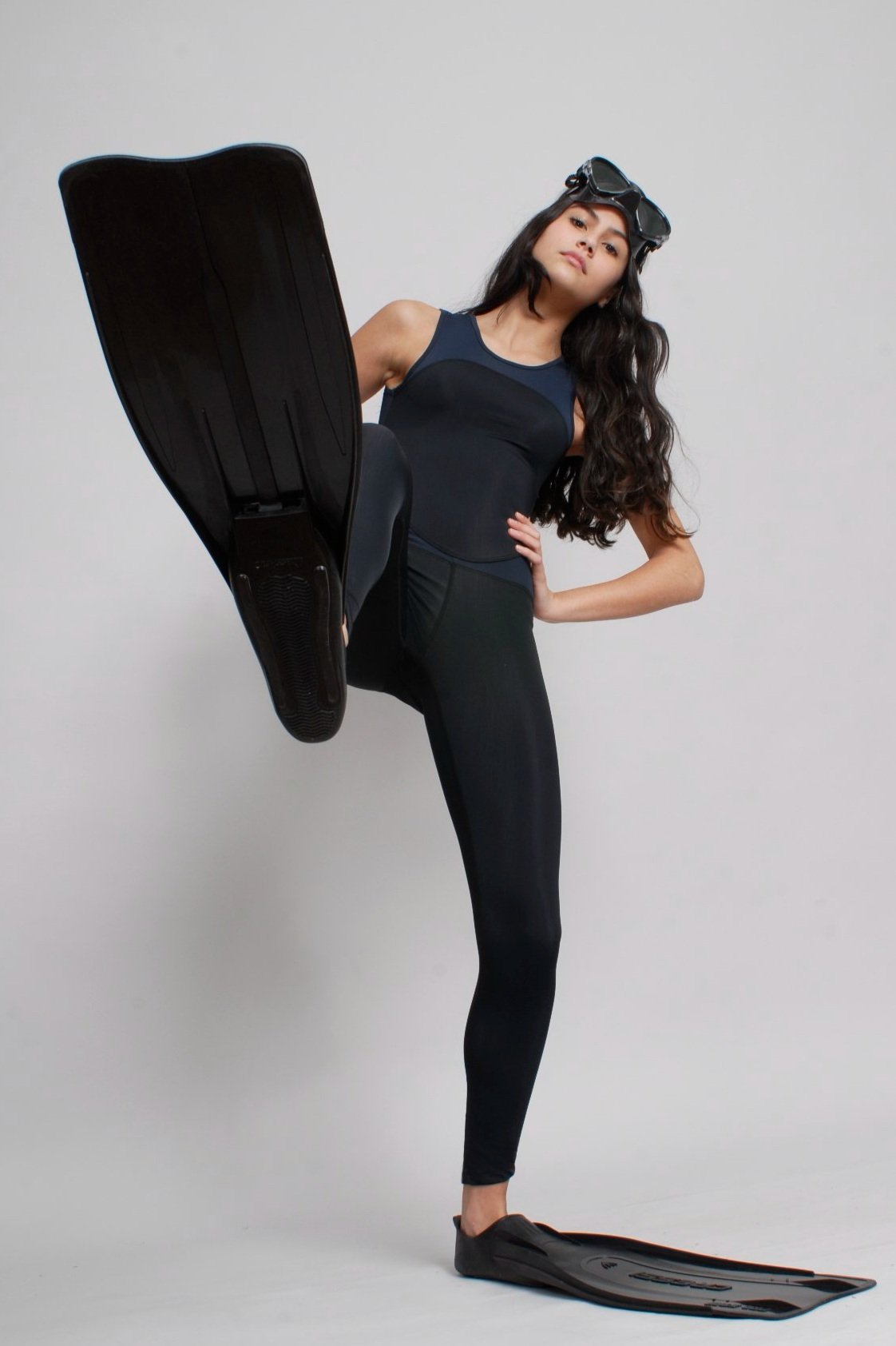 Orca Jumpsuit Black/ Blue Pirata